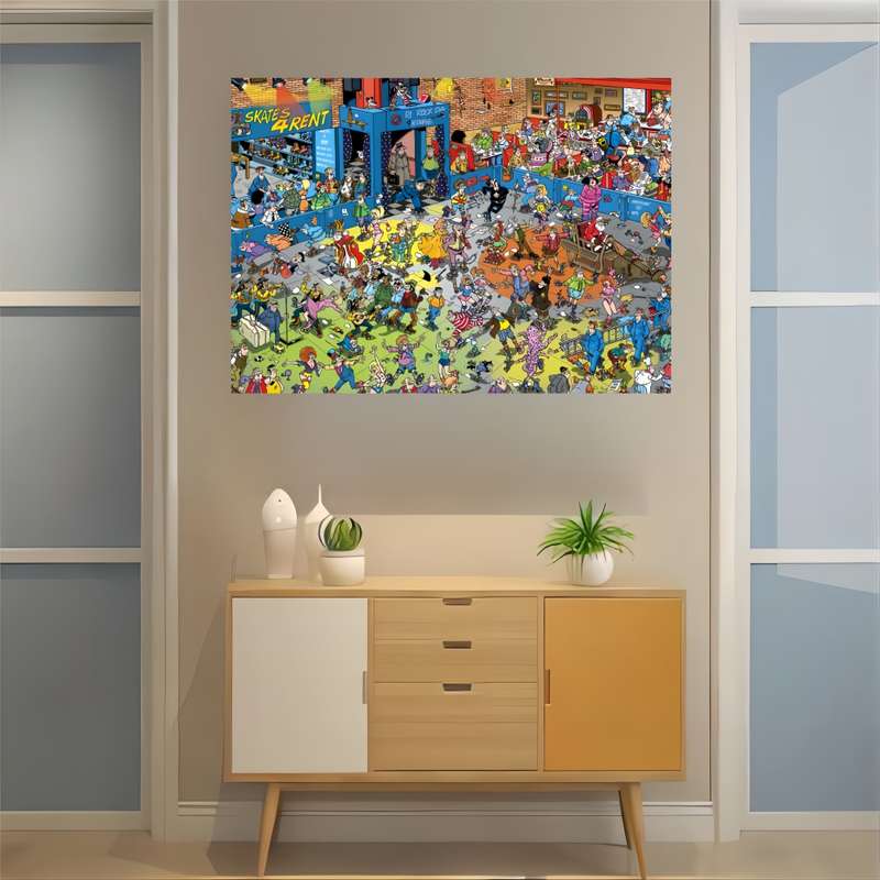 1000pcs Skateboarding Rent Jigsaw Puzzle Beginner Level Rectangular Paper Material