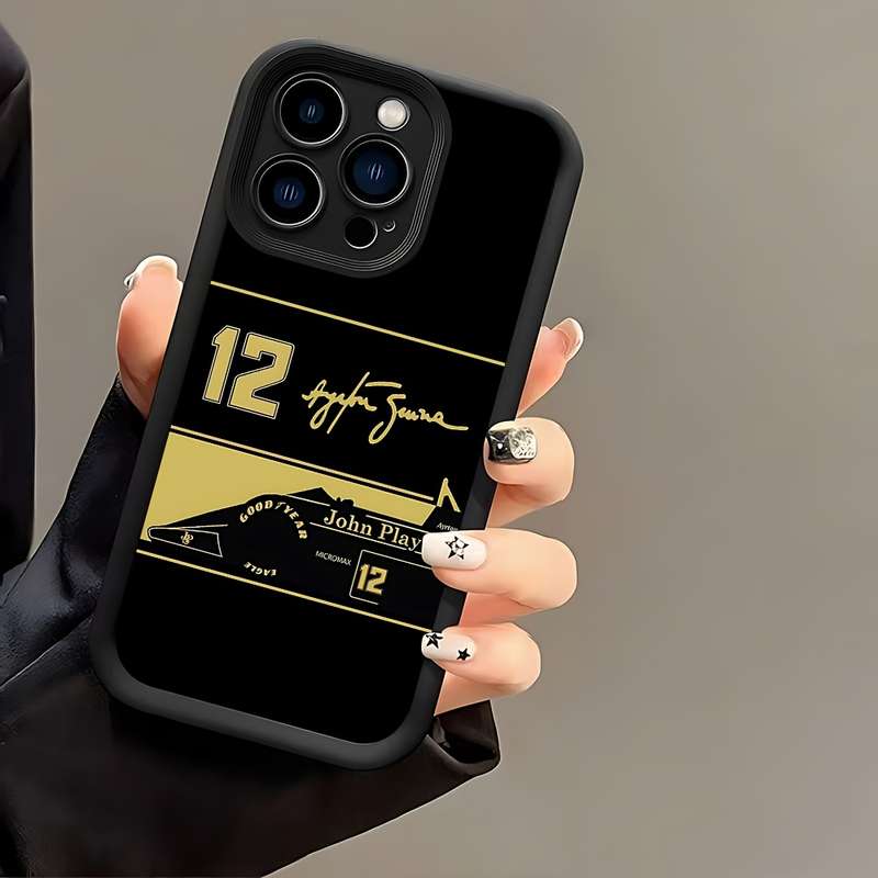 1Pc Black For iPhone 14 Plus Racing No 12 Driver Phone Case