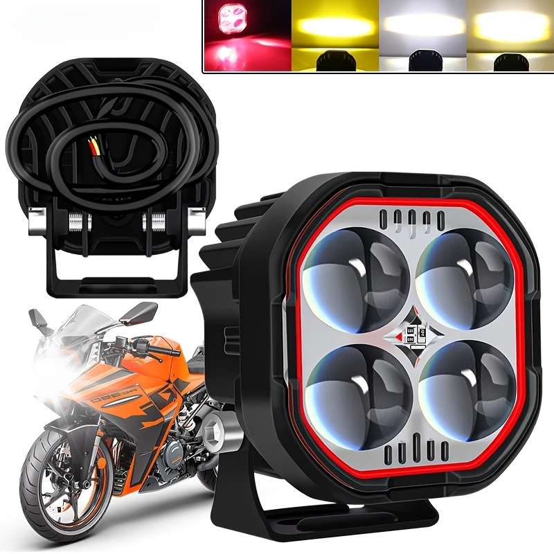 1pc Demon Eyes 2-inch LED Motorcycle Assist Light 12V 24V Pod Light for Car Truck 4X