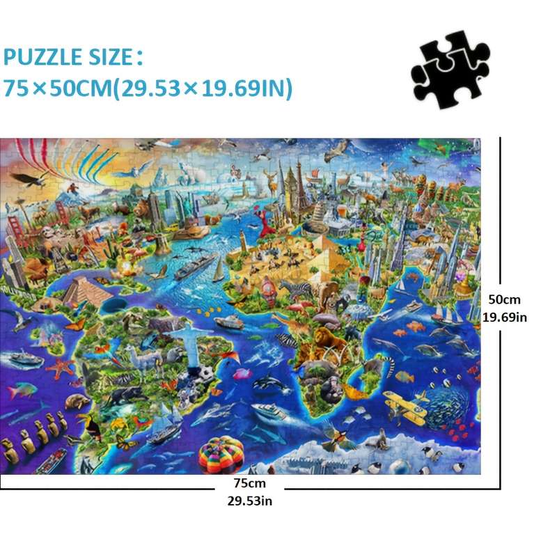 1000pcs World Landmarks Art Painting Puzzles Paper Puzzles New Year Valentine'S Day B