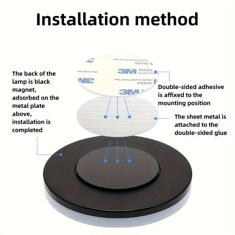 1pc USB Rechargeable LED Car Reading Light 3 Color Ambient Ceiling Lamp with Magneti