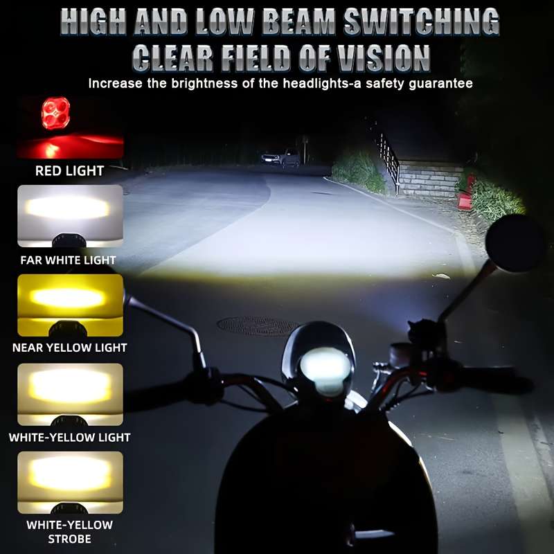 1pc Demon Eyes 2-inch LED Motorcycle Assist Light 12V 24V Pod Light for Car Truck 4X