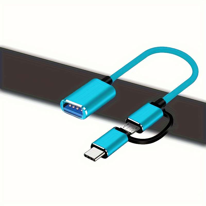 1pc 2in1 USB OTG Adapter Cable Versatile Converter for Multiple Devices Durable and Flexibl