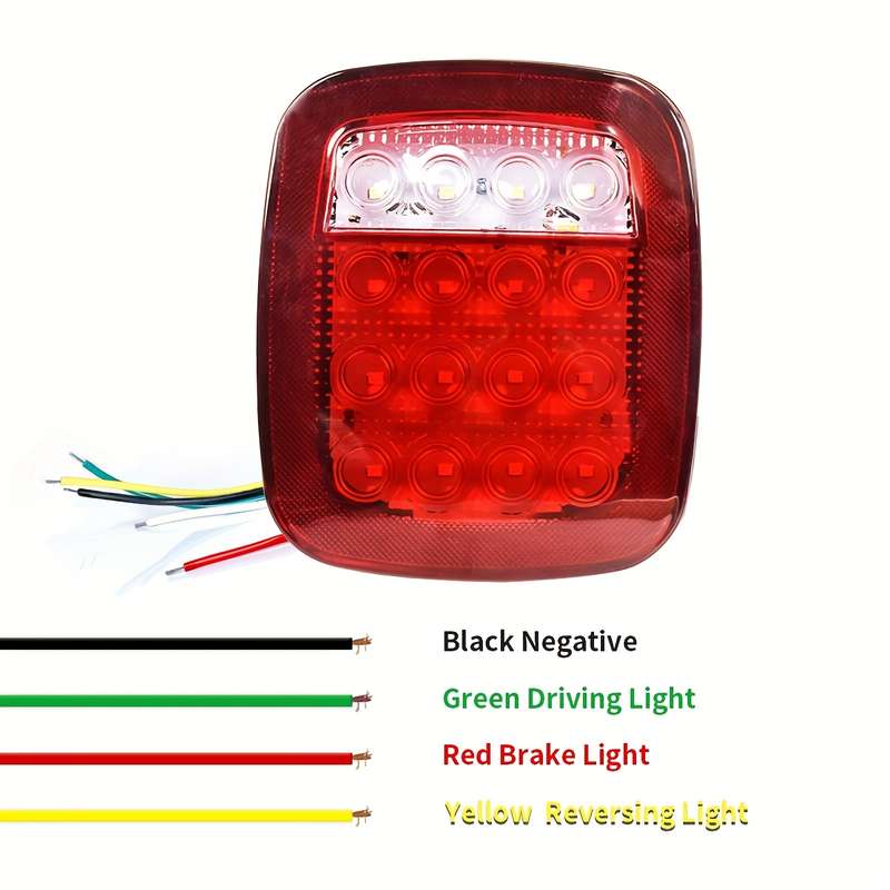 2pcs Red-White LED Car Tail Lights Highly Bright Tail Lights Rear Brake Lights Revers