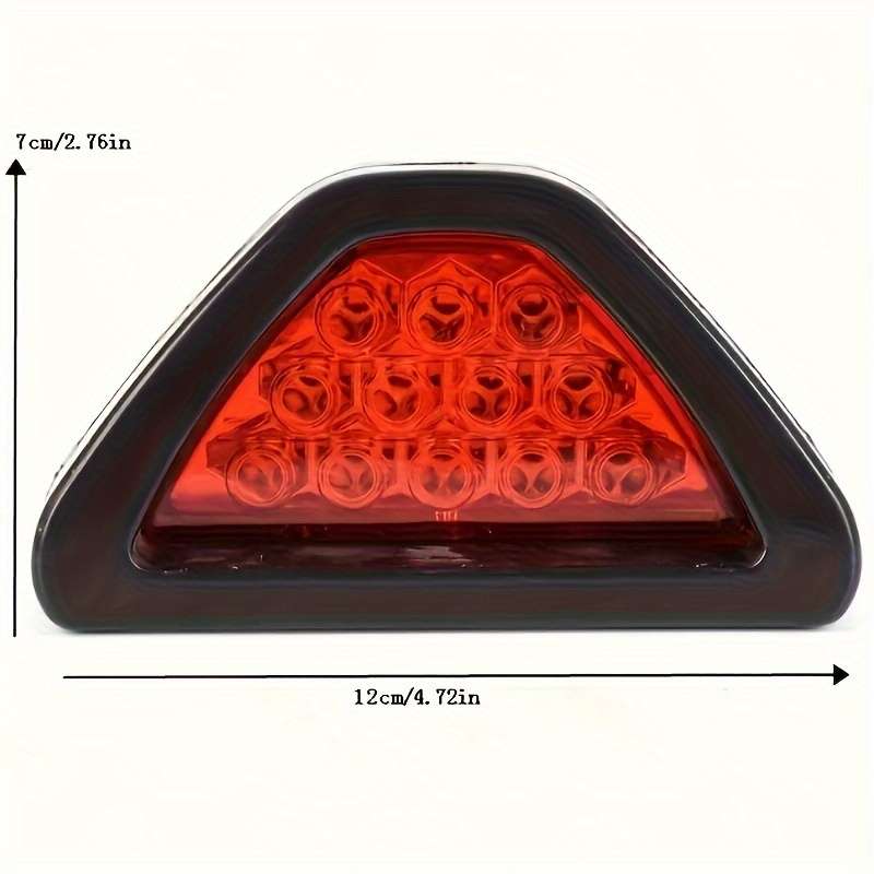 1pc F1-Style Triangular LED Rear Fog Light Universal Fit Brake Warning Tail Lamp for