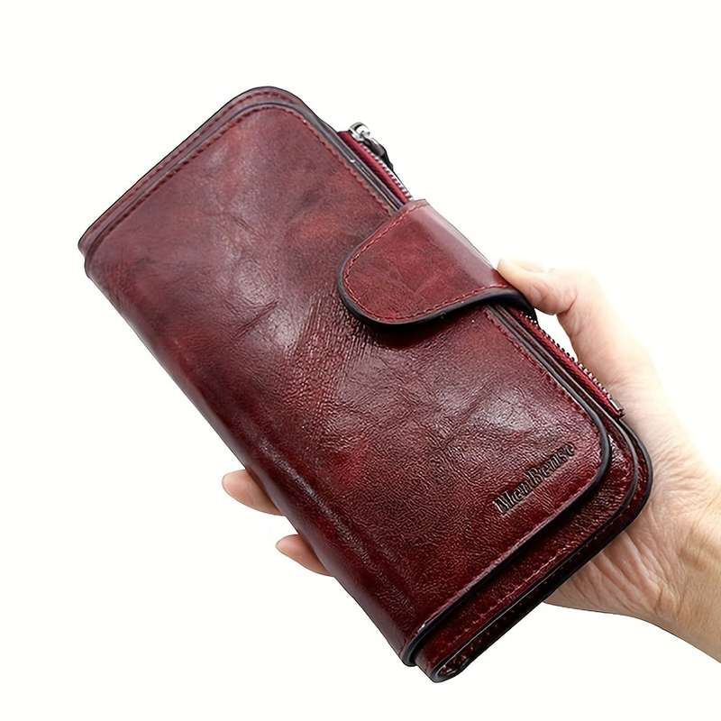 1pc A Large Capacity Multifunctional Women'S Wallet with Multiple Card Slots a Long Three-Fold Des