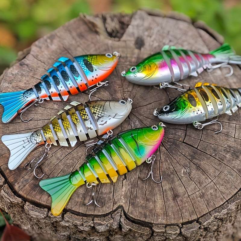 5pcs Fishing Lures Set Realistic Swimbait with Hard Bait and Spinner Blades ABS Material Fr