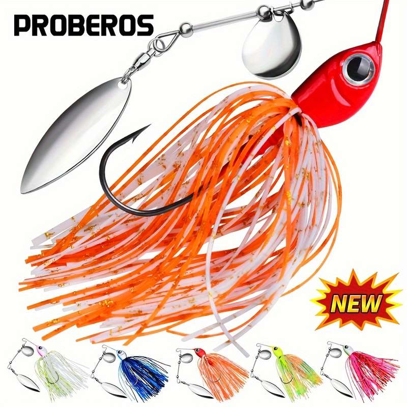 1pc Spinner Bait Set Silicone Rubber Jig Skirt Assorted Colors for Bass Salmon Pike and T
