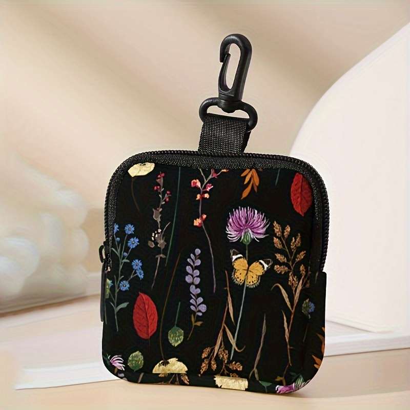 1pc Flower and Butterfly Print Pattern Large Capacity Coin Wallet Digital Printing Coin Wallet Stor