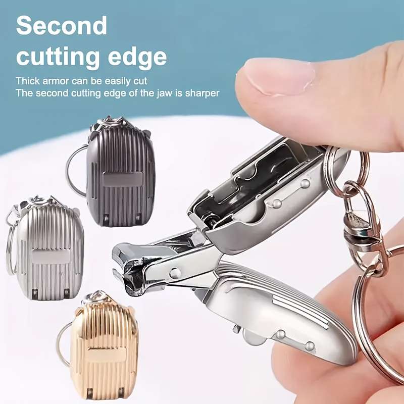 1pc Stainless Steel Nail Clipper with Built-In File Portable Durable Fingernail Cutter for M