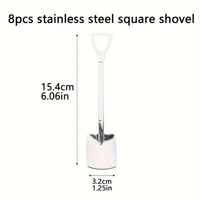 8pcs set Dessert Spoons 8 Stainless Steel Spoons Ice Cream Fruit Spoons Suitable For Home Fr