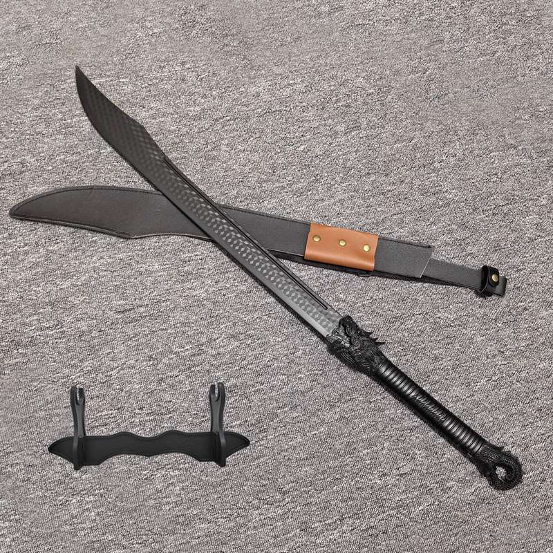 Toy Weapons Color Black Plastic Faucet Long Knife  Add  Display Stand  Add  Pu Leather Case
