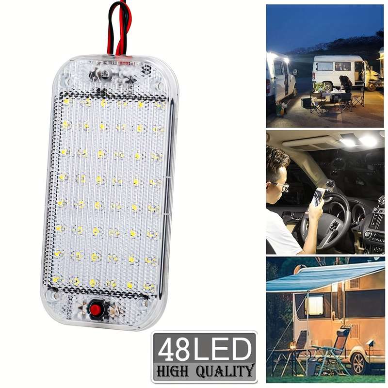 1pc 12V 800 Lumens Super Bright LED Ceiling Dome Light for RV Car Trailer Truck Camp
