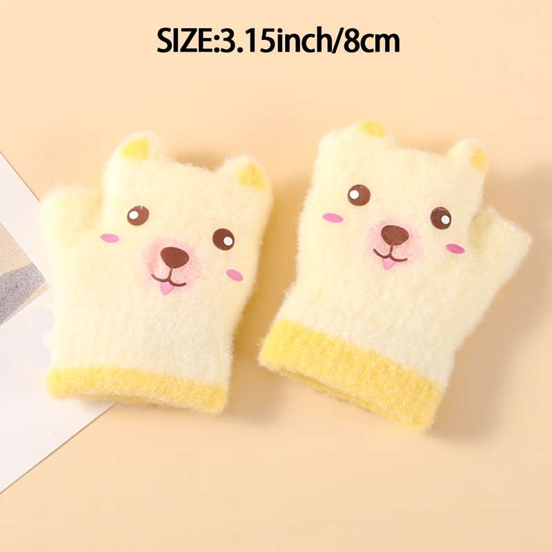 Winter Gloves Color Beige Color Size 6 To 24 Months