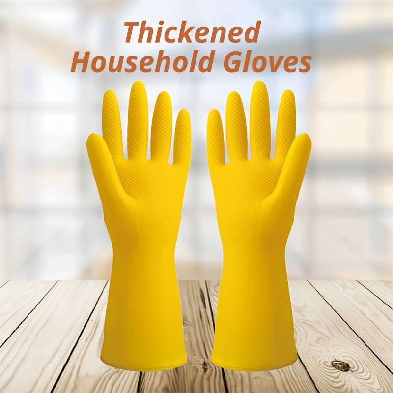 3 Pairs Of Thickened Rubber Dishwashing Gloves  Size M Household Cleaning Gloves