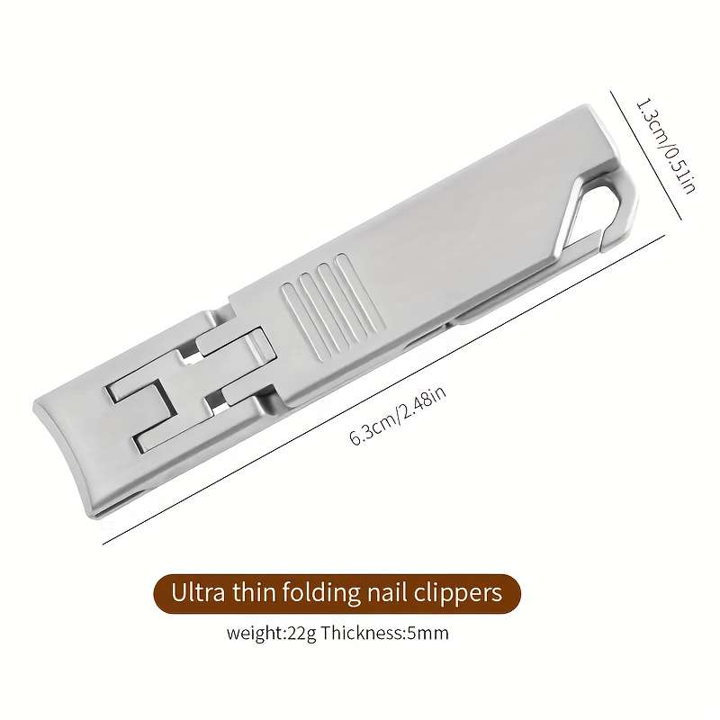 1pc Ultra-Thin Stainless Steel Nail Clippers with Keychain Portable Nail Clippers Modern Styl