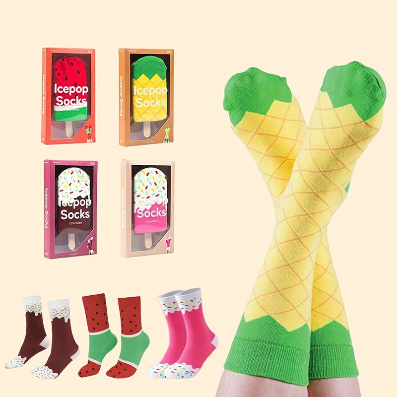 1 Pair Brown Coffee Ice Cream One Size Socks
