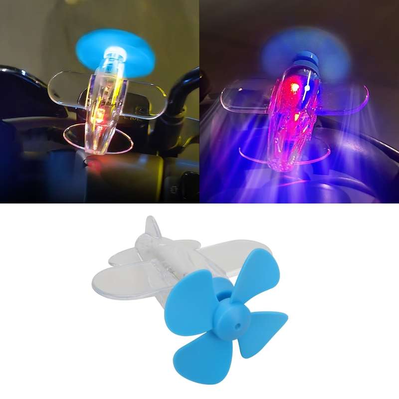 1pc LED Propeller Car Light Fit Blue & Red Neon Airplane-Inspired Design High B