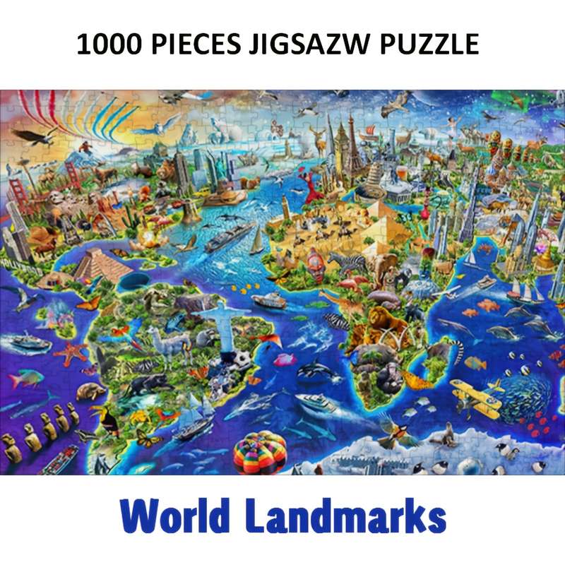1000pcs World Landmarks Art Painting Puzzles Paper Puzzles New Year Valentine'S Day B
