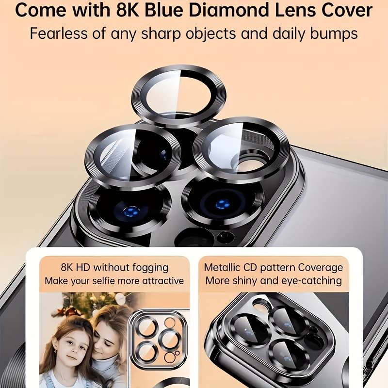 1pc Golden For iPhone 16 Plus Sleek And Luxurious Transparent Phone Case