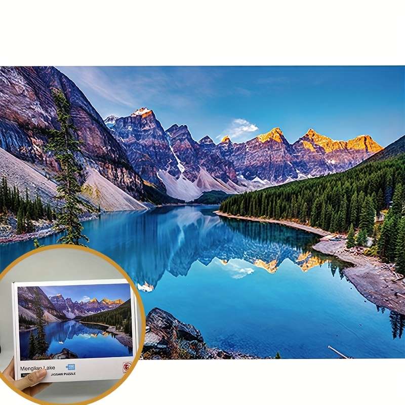 1000pcs Menglian Lake Jigsaw Puzzle 70x50cm Cardboard Rectangle White for Adult Le