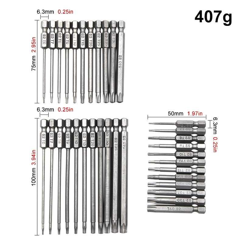 Screwdriver Bit Tool Set Style 11Pcs75Mm