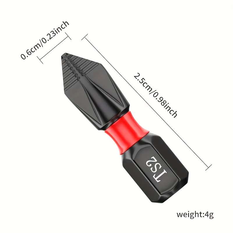Screwdriver Bit Tool Set Model 25Mm Red Bit Quantity 10Pcs