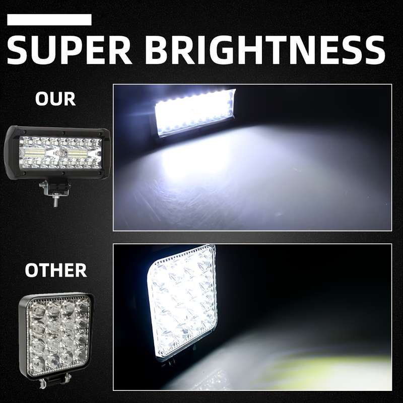 2pcs 7-Inch LED Light Bars 24000LM 40-SMD Universal Driving Fog & Daytime Running L