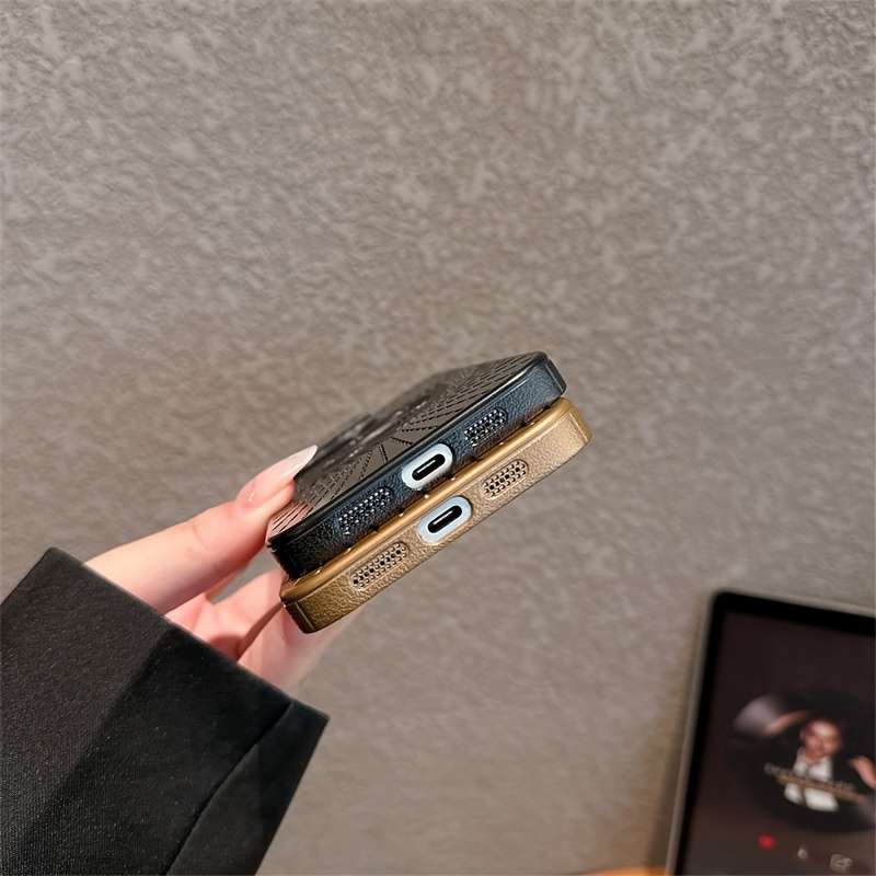 1Pc Purple For iPhone 15 Hollow Heat Dissipation Phone Case