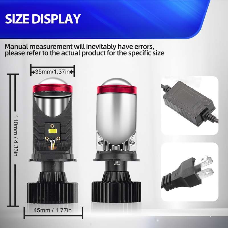 1pc H4 Led Projector Headlight Lens Left Hand Driving 180W H4 LED LHD Bulb Suitable