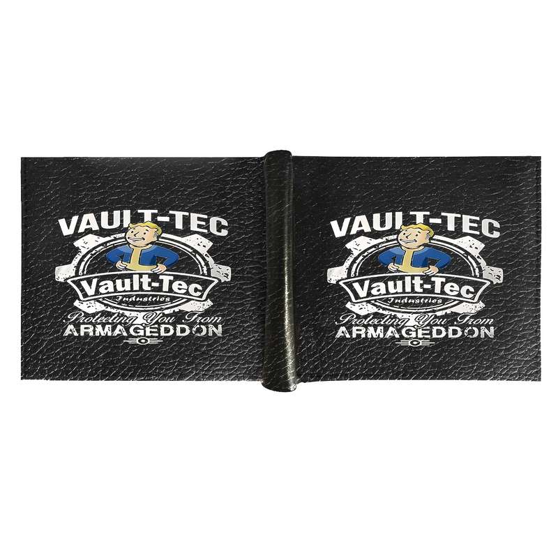 1pc Vault-Tec Men'S Black Faux Leather WalletCasual Style Crocodile Pattern Multi-Function
