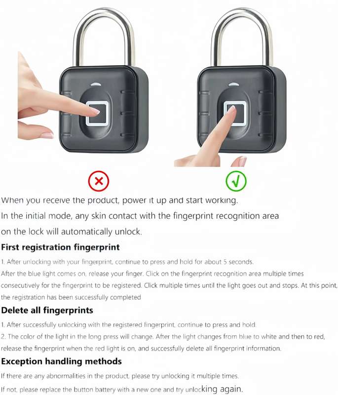 Lock Style Fingerprint Version Padlock