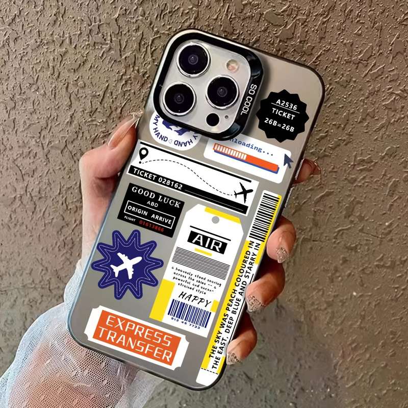 1Pc Black For iPhone 7 Plus 8 Plus Airplane Tags Phone Case