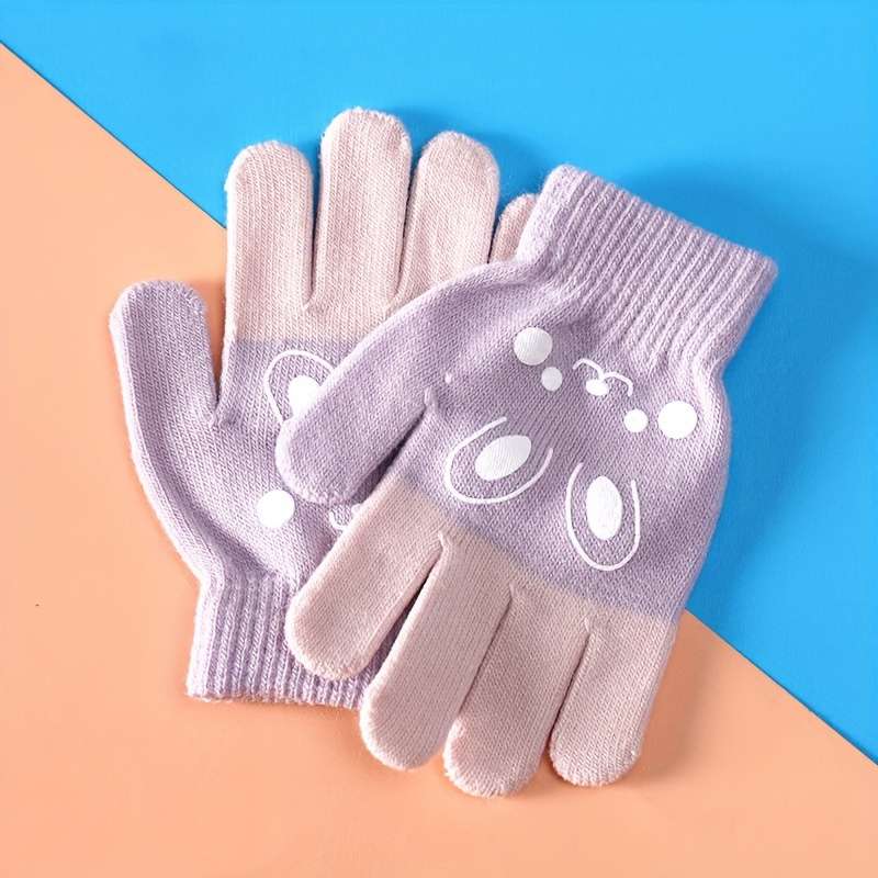 Winter Gloves Color Pink Size 3 To 6 Years Old