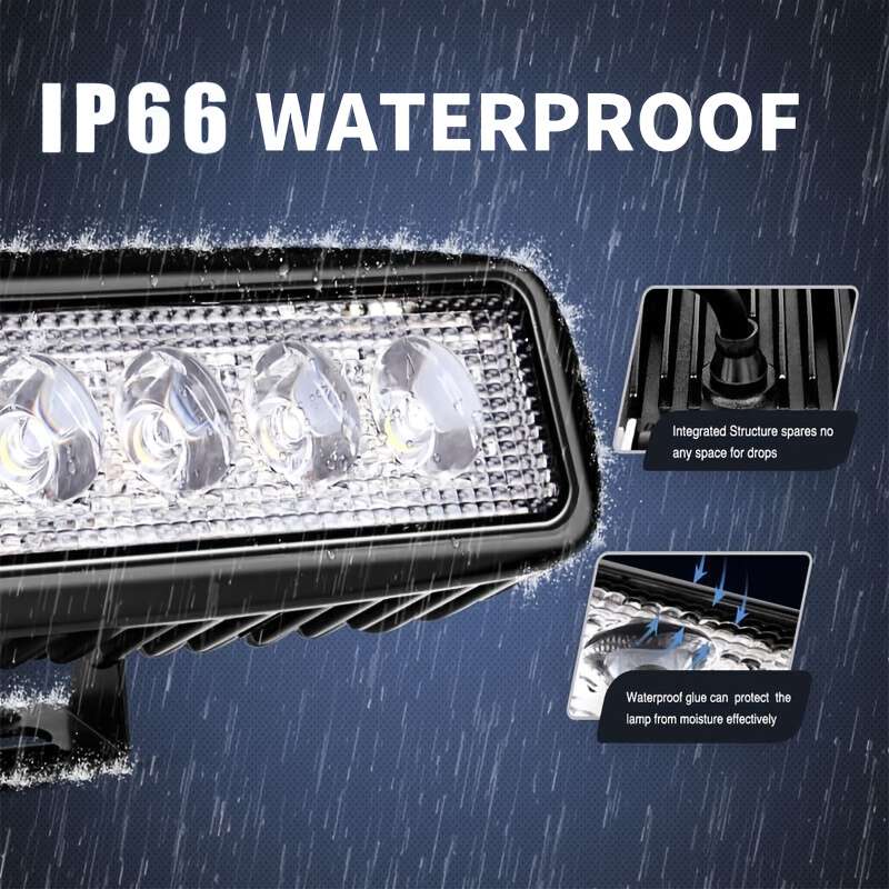 1pcs 18w 6 LED Car Work Light DRL Spotlight High Bright Auto Offroad SUV Truck Headli