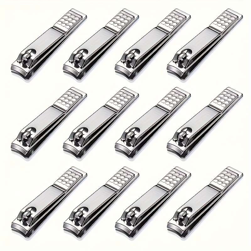 12pcs High-Carbon Steel Nail Clippers Hypoallergenic with Parallel Cutting Edges Featuring C