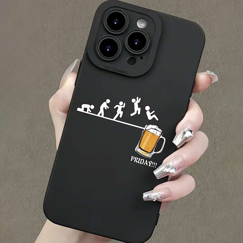 1Pc Black For iPhone 16 Pro Phone Case Phone Cover