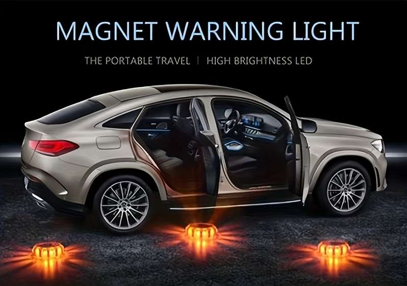1pc Emergency Light Obstacle Warning Light Rotating Light 12+3 LED Traffic Warning