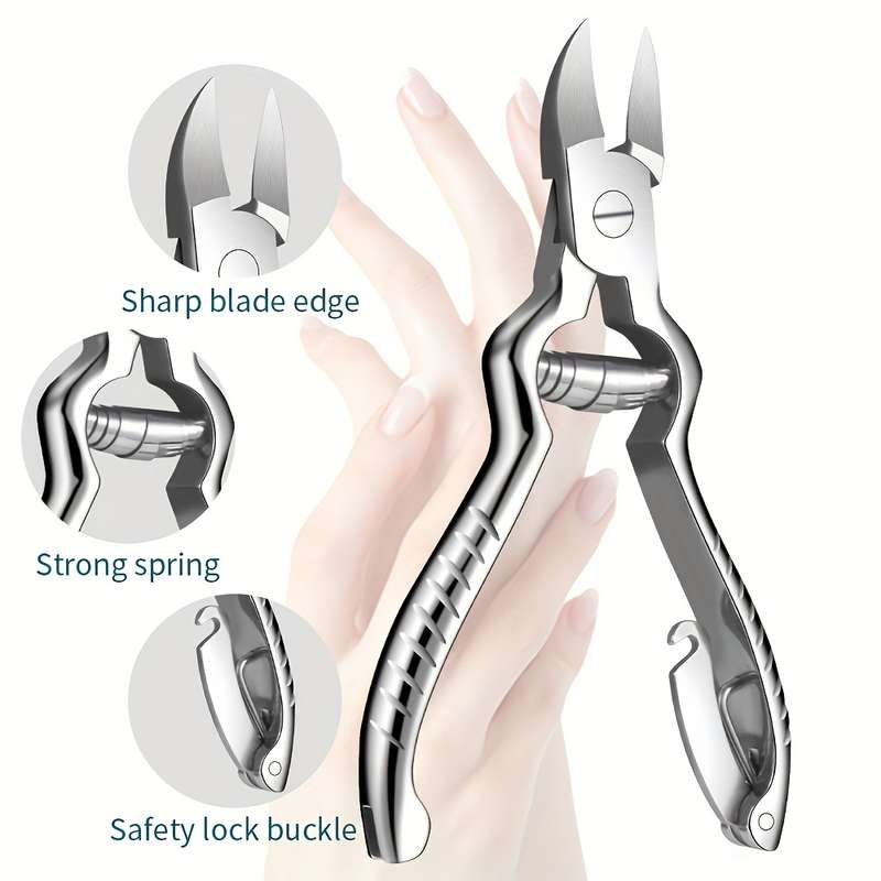 1pc Professional Thick Nail Clipper Set for Seniors Stainless Steel Odorless Toenail Care Ki