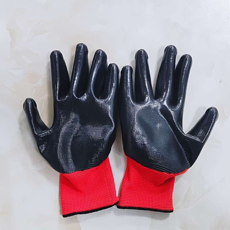 Work Gloves Color Red 4 Pairs