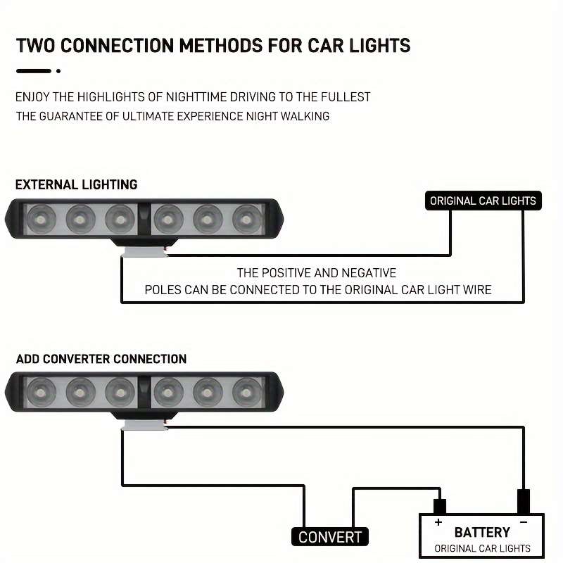 2pcs LED Car Lights White Color Motorcycle Off-road Vehicle Direct Shine + Flash 1