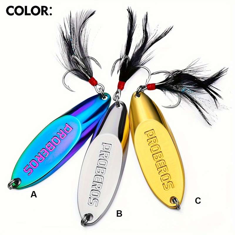 1pc 40g Proberos Premium Metal Fishing Spoon Lure with Dressed Hook