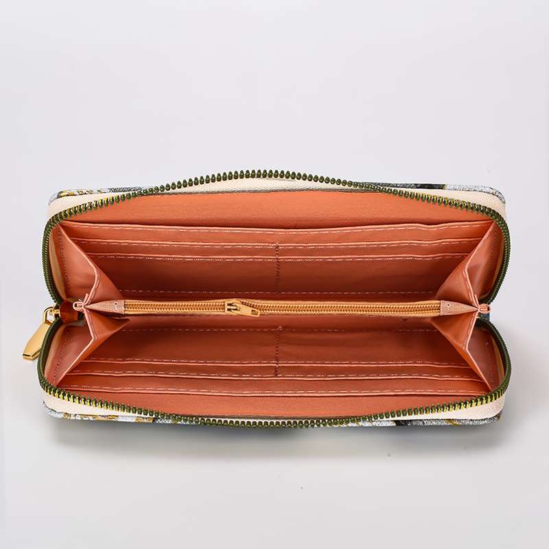 1pc Fashion Trend Women'S National Style Color Printing Coin Wallet 2025 Large Capacity Storage Bag