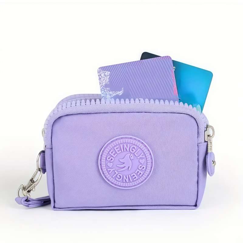 1pc 1 set of elegant retro style coin wallet -3 zipper designs larger space small coin pocket wit