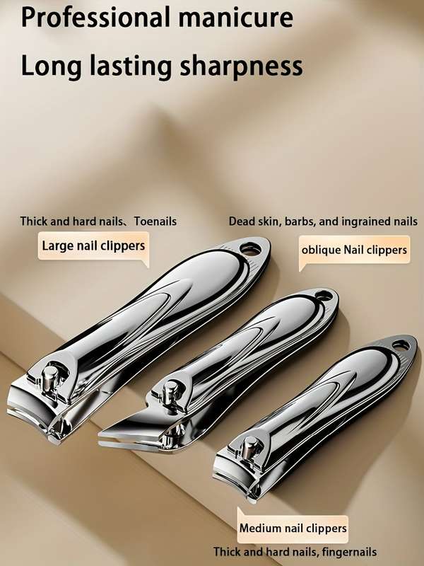 5pcs set Stainless Steel Nail Clipper Set with Nanoscale Glass Nail File Suitable for Thick Nai