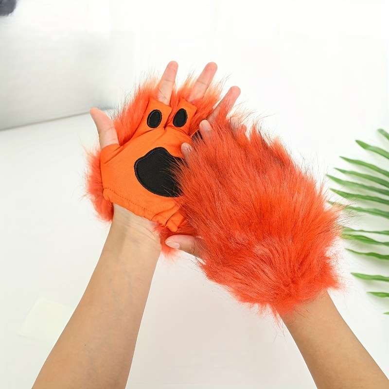 Winter Gloves Color Orange Color