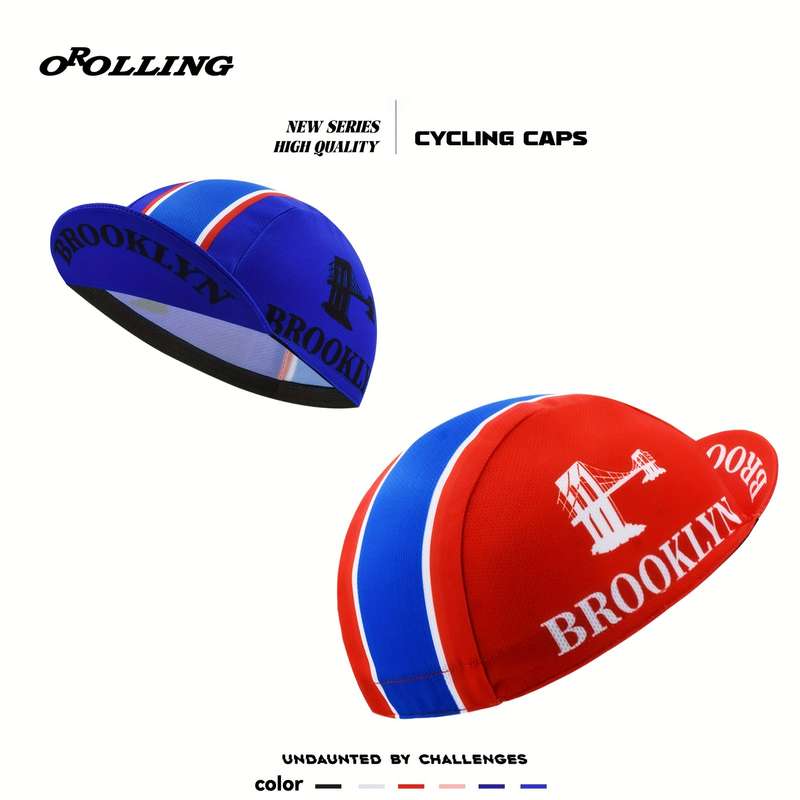 1pc Oscrolling Retro-Style Breathable Cycling Cap with UV Protection Colorful Striped Design Poly
