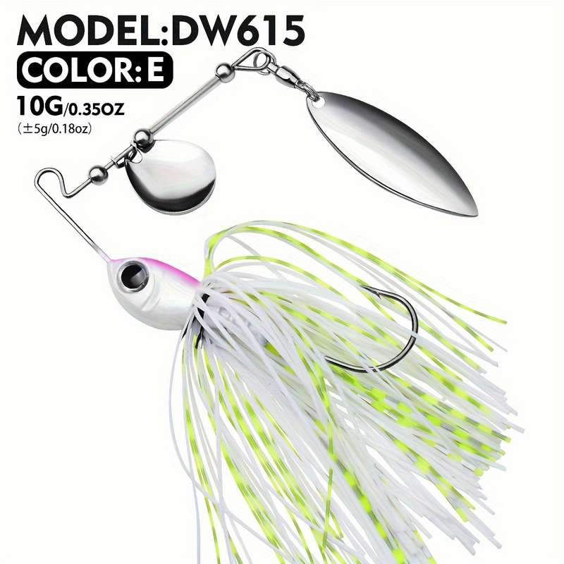 1pc Spinner Bait Set Silicone Rubber Jig Skirt Assorted Colors for Bass Salmon Pike and T