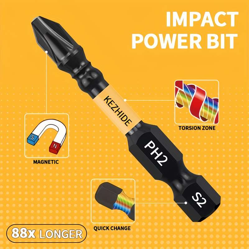Screwdriver Bit Tool Set Model 50Mmph2 Quantity 20Pcs