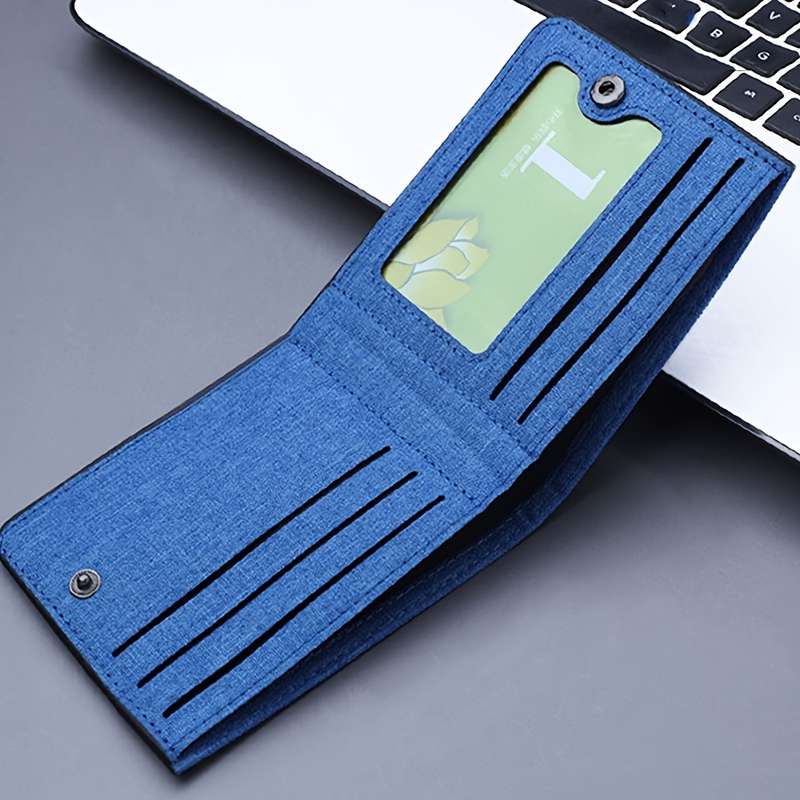 1pc Dinosaur Skateboard Design Canvas WalletCompact Lightweight Multi-Slot Bifold with Sn